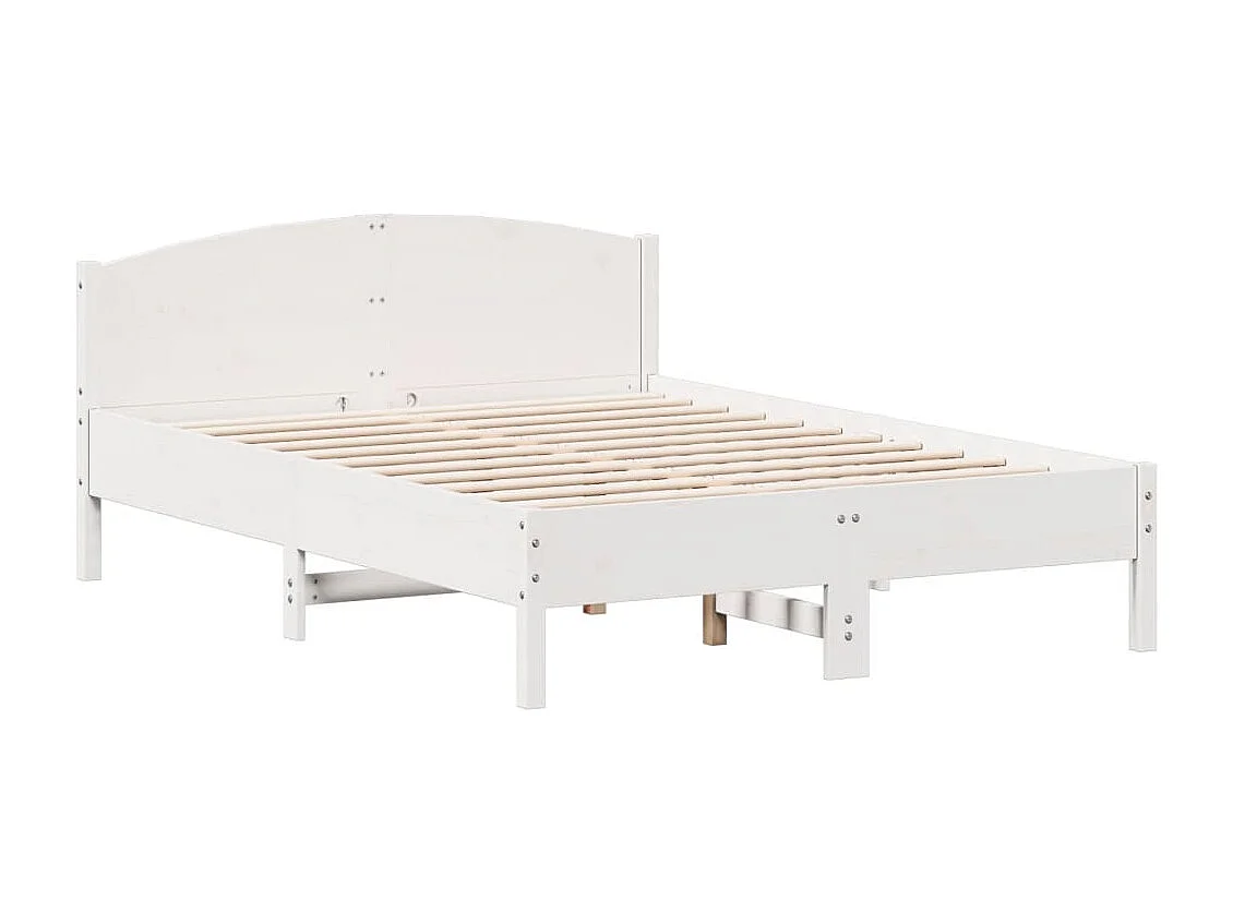 Cama com estante sem colchão 135x190 cm pinho maciço branco