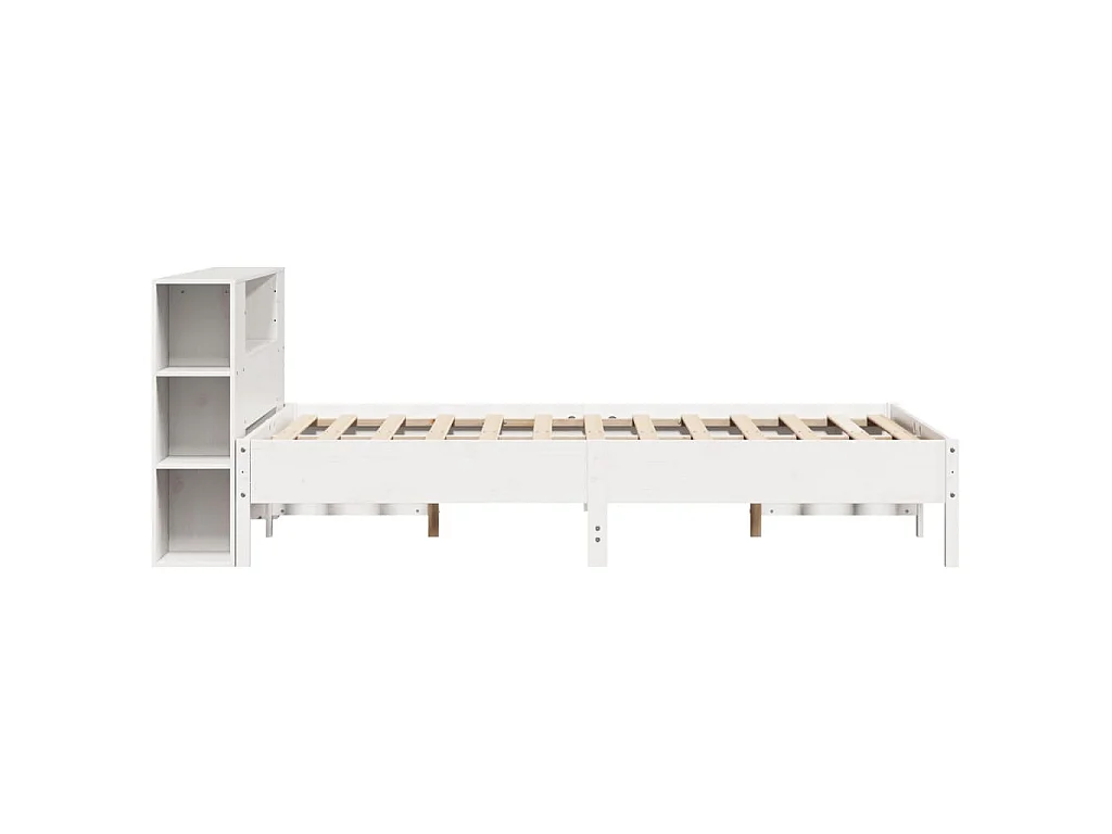 Letto Libreria senza Materasso Bianco 150x200 cm Legno di Pino