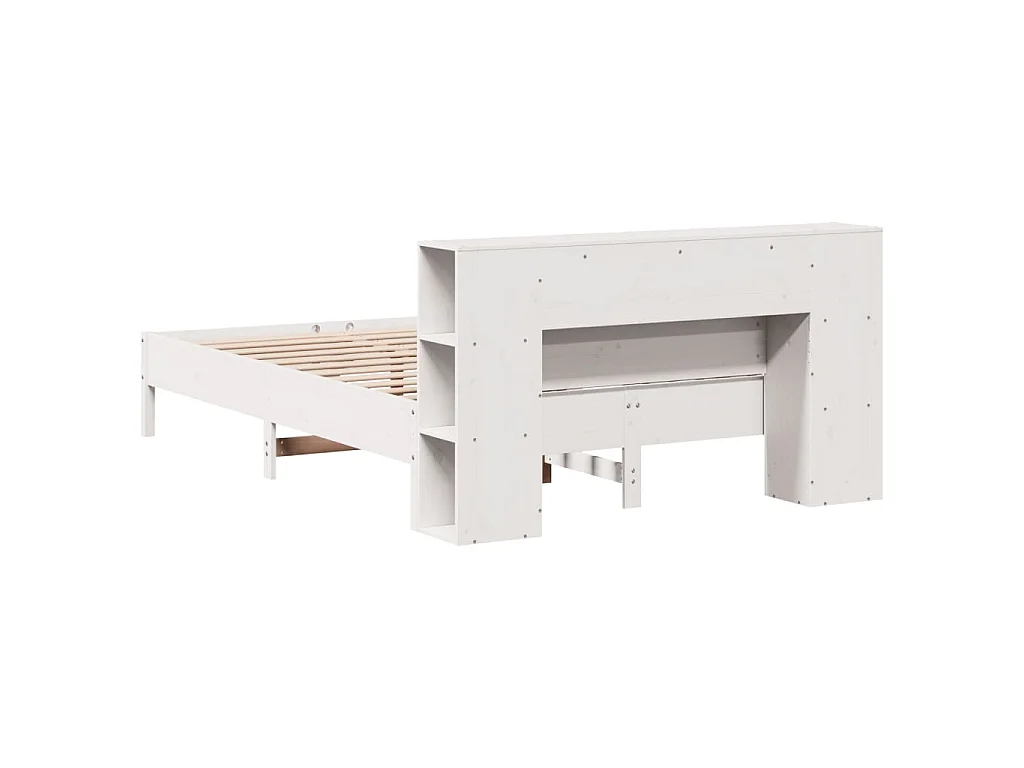 Letto Libreria senza Materasso Bianco 150x200 cm Legno di Pino