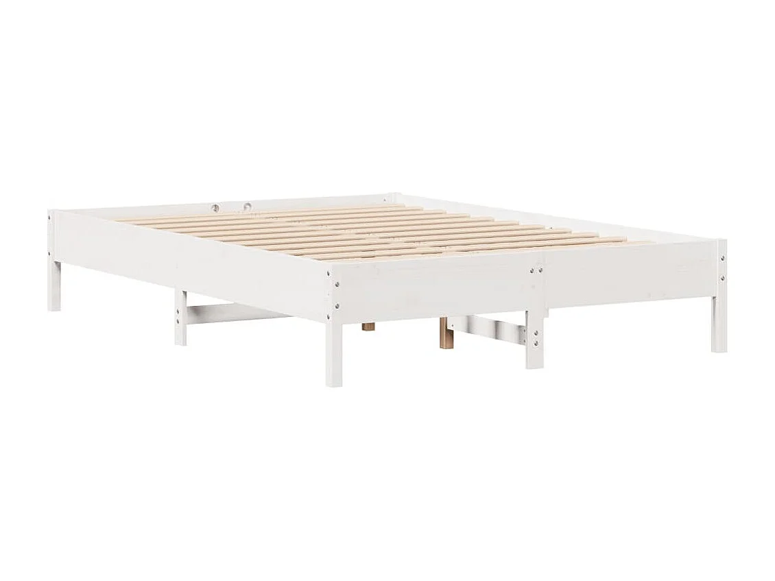 Letto Libreria senza Materasso Bianco 150x200 cm Legno di Pino