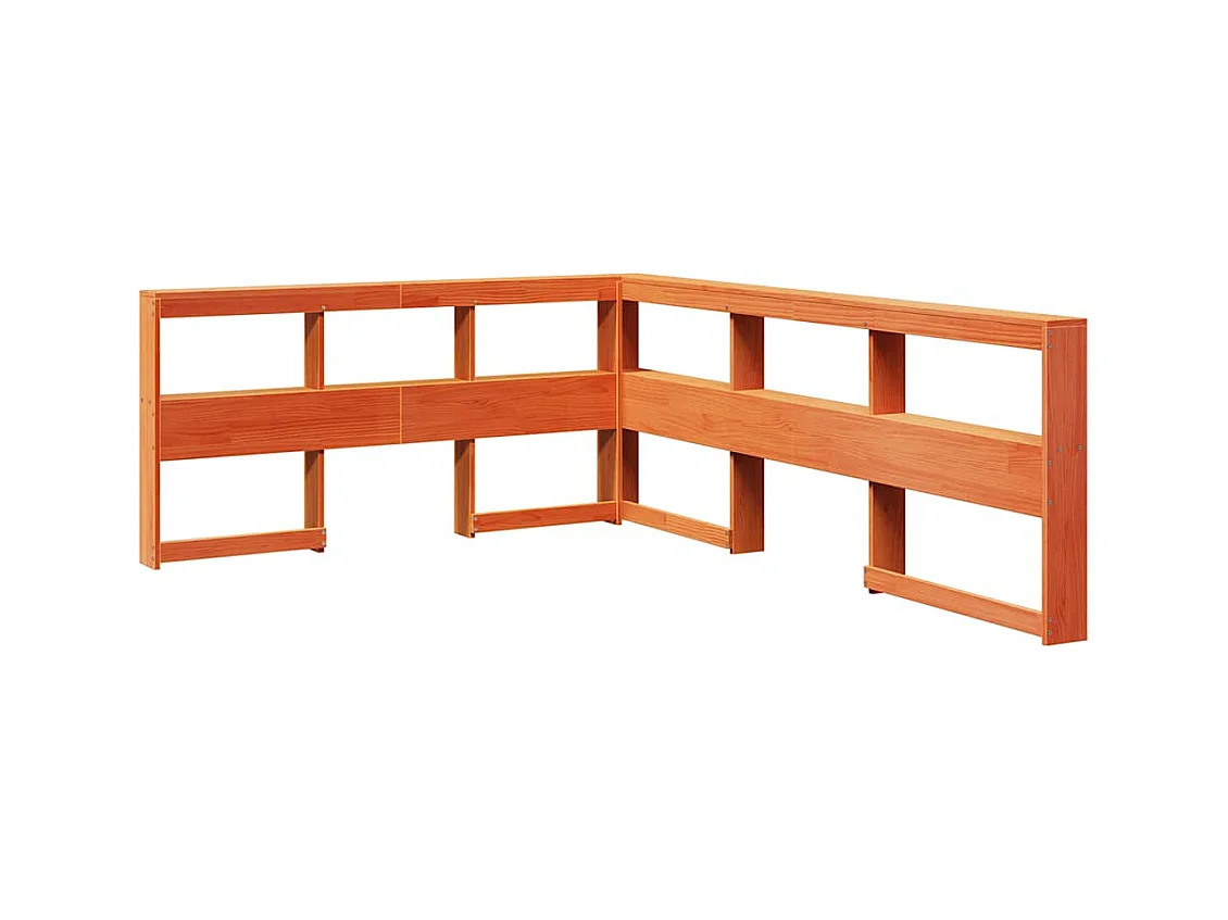Lit bibliothèque sans matelas cire marron 140x190 cm pin massif