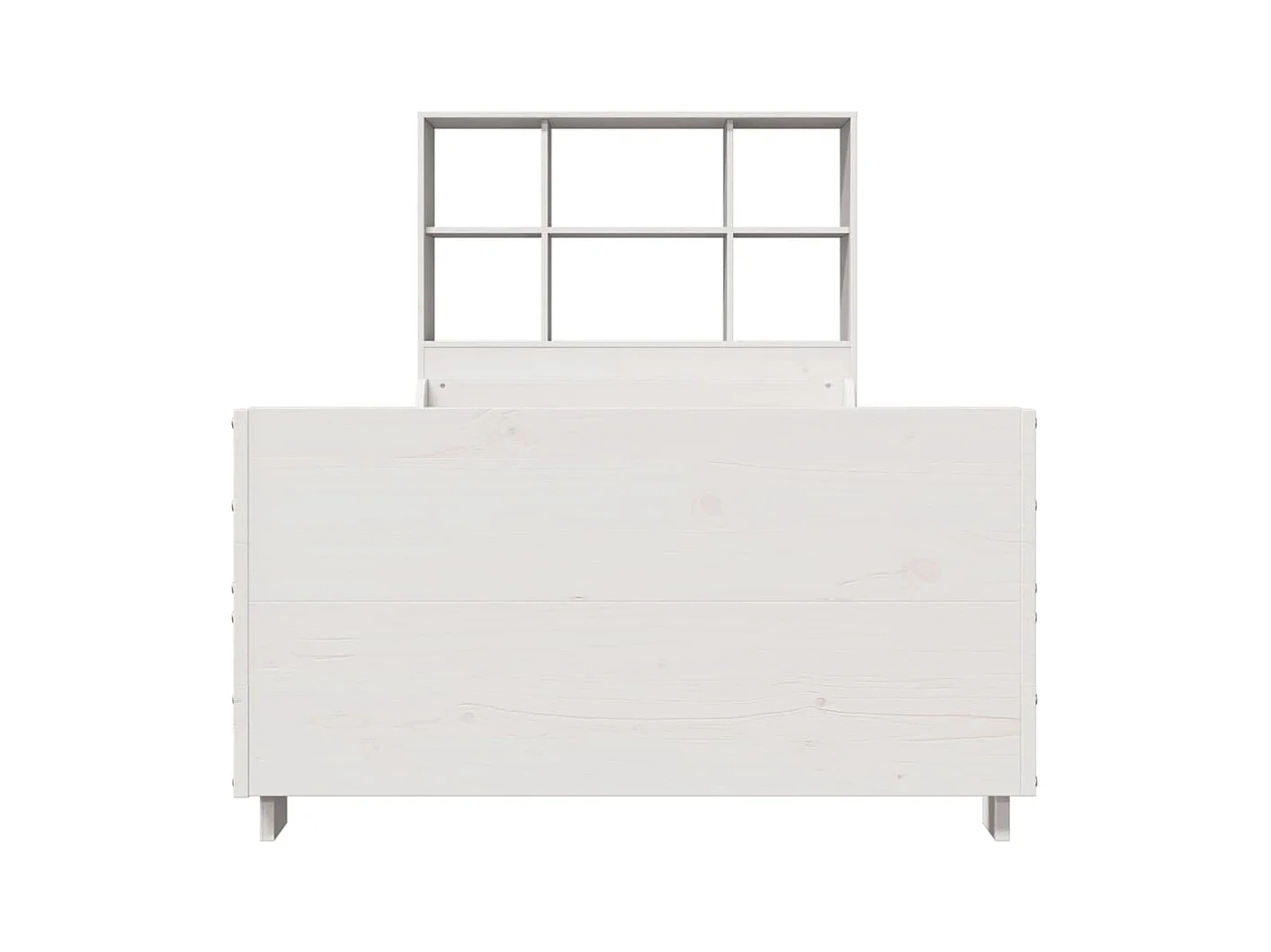 Lit bibliothèque sans matelas blanc 90x200 cm bois massif