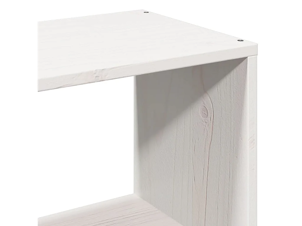 Letto Libreria senza Materasso Bianco 90x200 cm Legno Massello