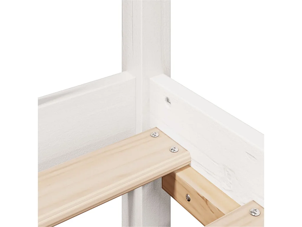 Lit bibliothèque sans matelas blanc 150x200 cm bois pin massif