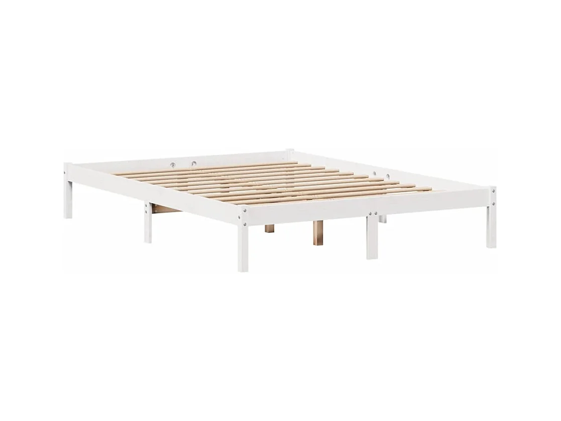 Lit bibliothèque sans matelas blanc 120x200 cm bois pin massif