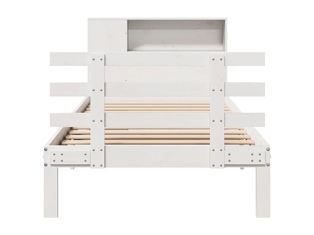 Letto con Libreria senza Materasso 75x190 cm in Legno Pino