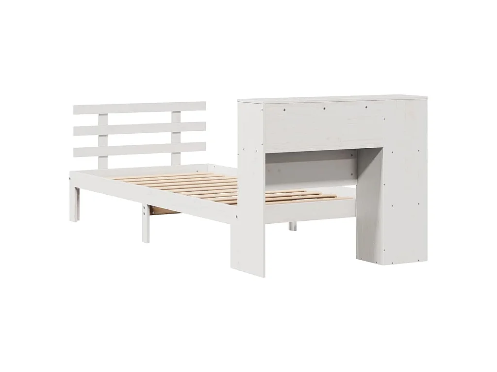 Letto con Libreria senza Materasso 75x190 cm in Legno Pino