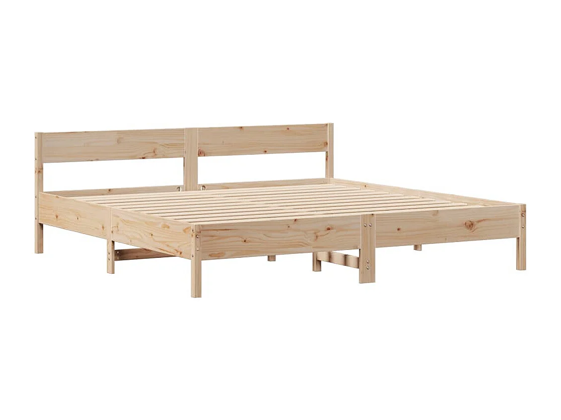 Bed met boekenkast zonder matras massief grenenhout 180x200 cm