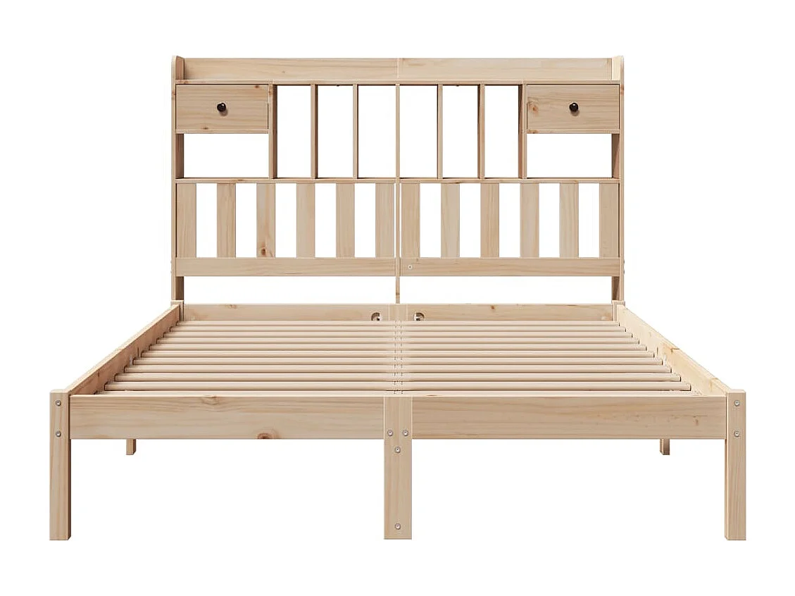 Letto Libreria senza Materasso 140x200 cm in Legno di Pino