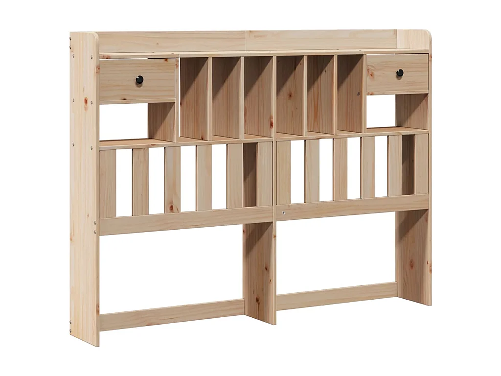 Lit bibliothèque sans matelas 140x200 cm bois massif de pin