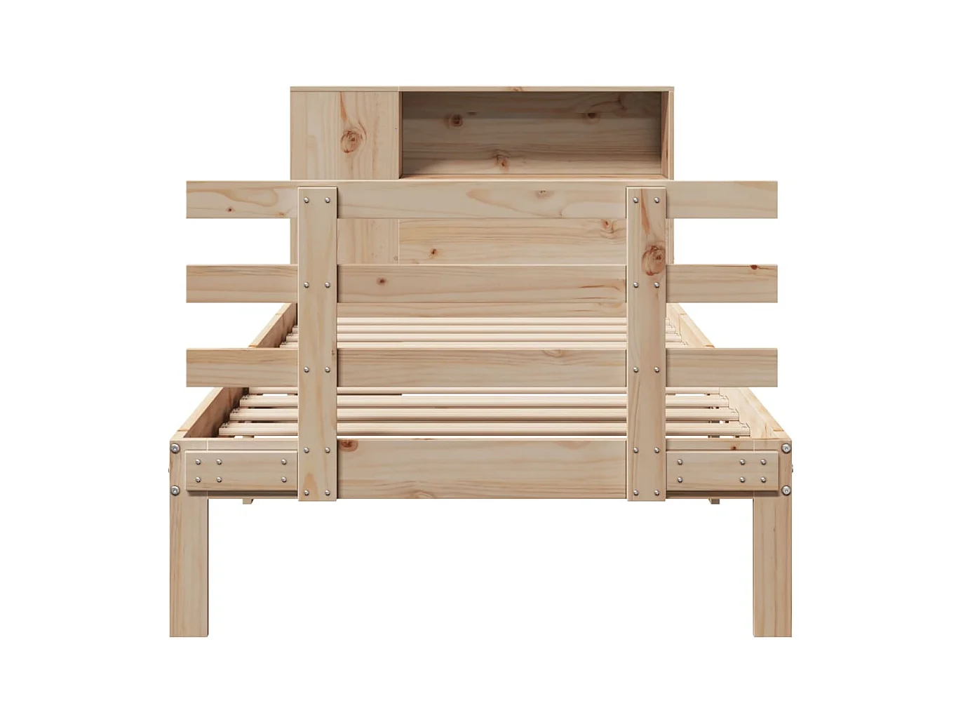 Lit bibliothèque sans matelas 90x200 cm bois de pin massif