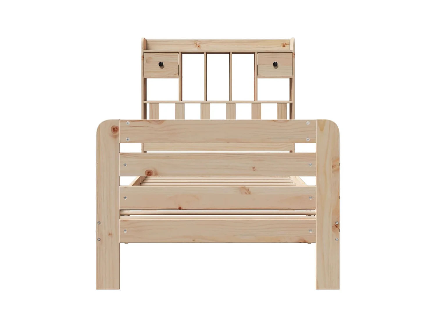 Lit bibliothèque sans matelas 90x200 cm bois de pin massif