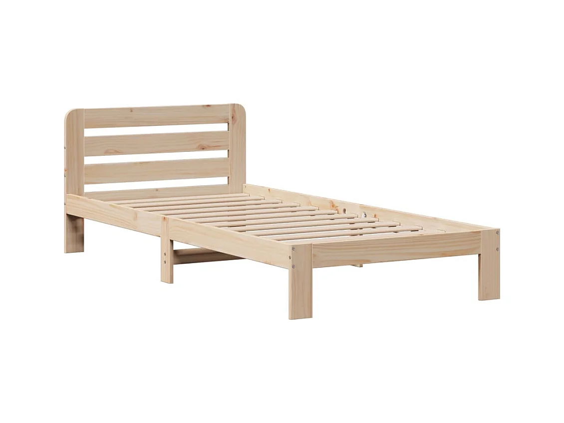 Lit bibliothèque sans matelas 90x200 cm bois de pin massif