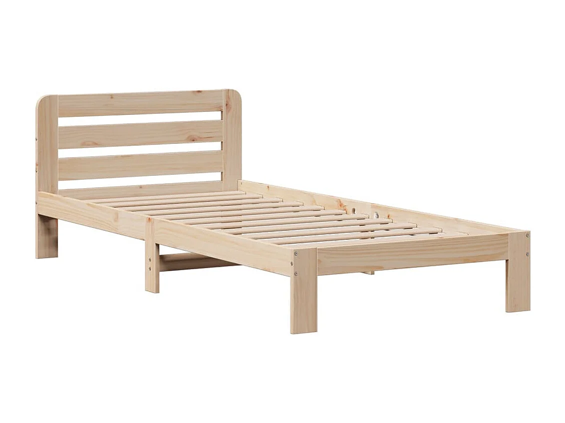 Bed met boekenkast zonder matras massief grenenhout 90x200 cm