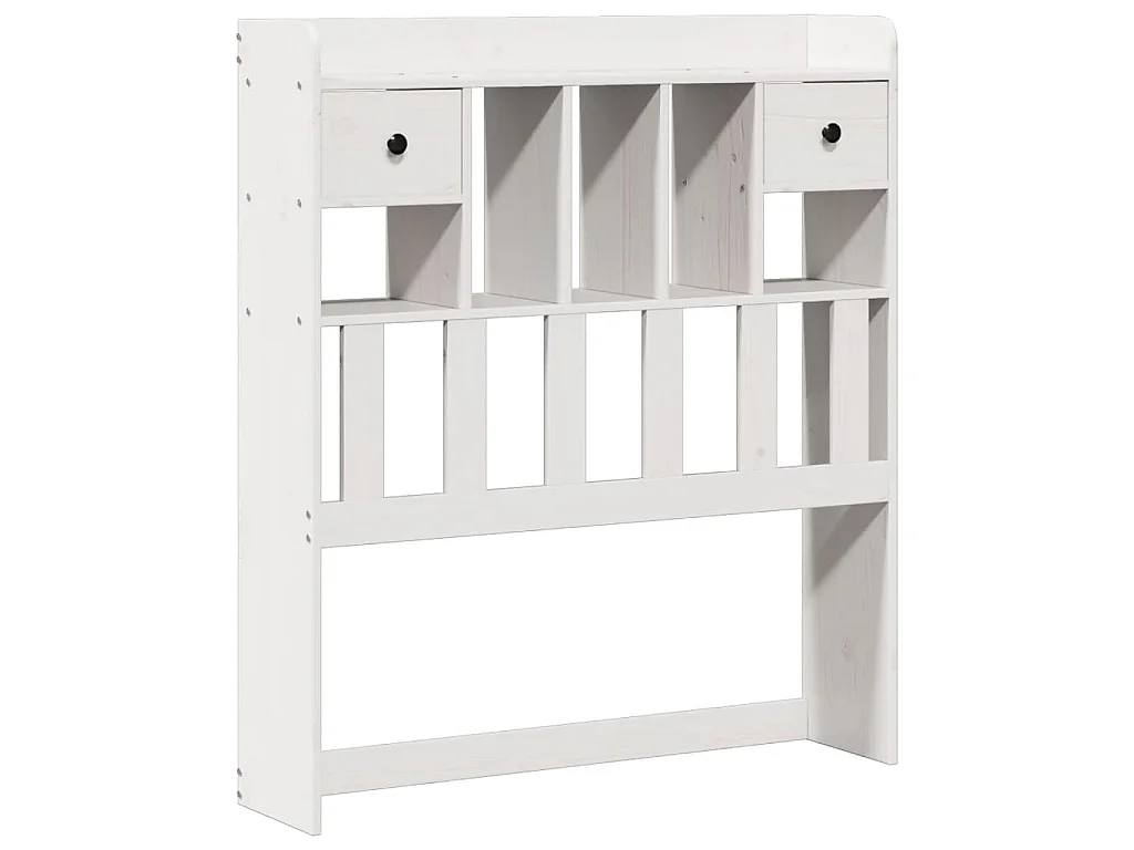Cama com estante sem colchão 90x200 cm pinho maciço branco