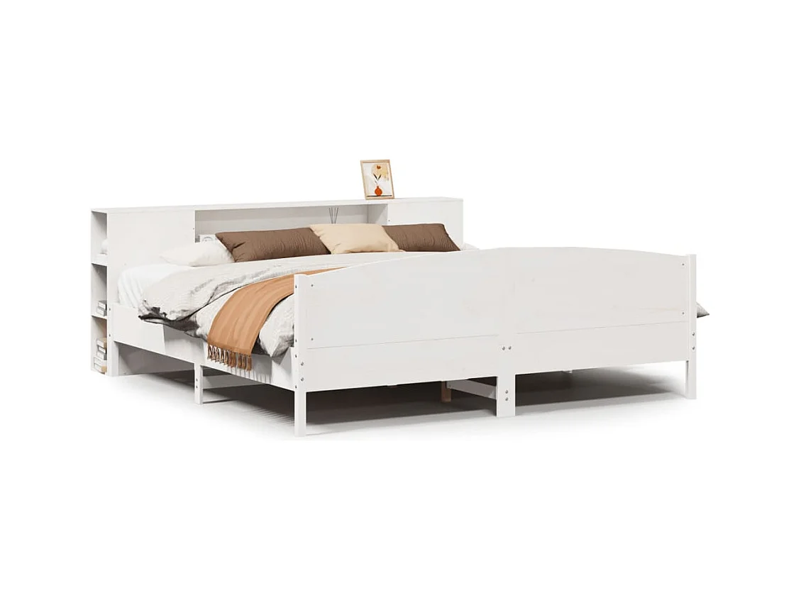 Giroletto con Libreria senza Materasso 180x200 cm in Legno Pino