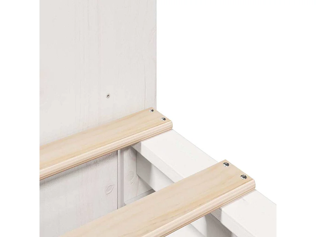 Lit bibliothèque sans matelas blanc 140x200 cm bois massif