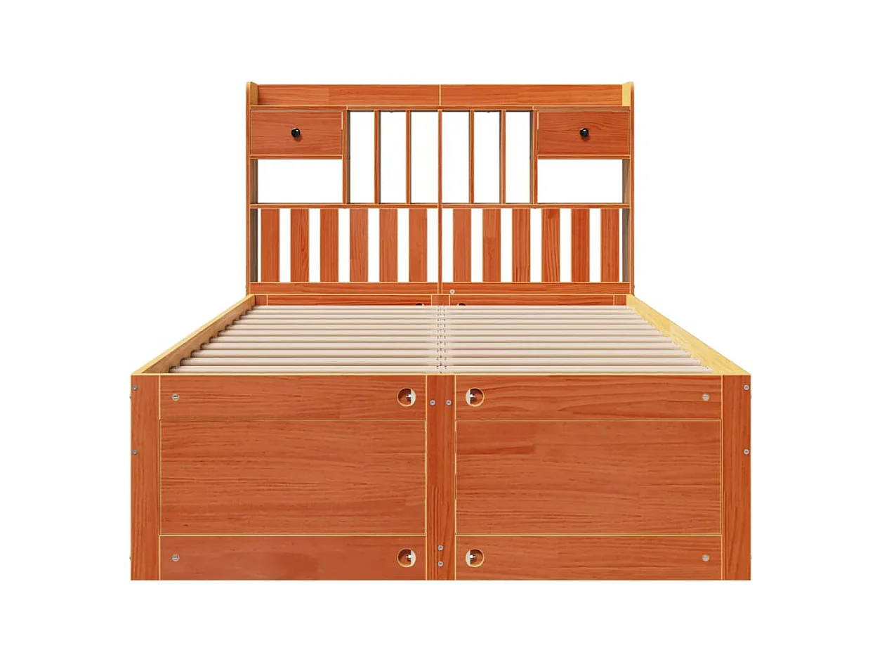 Cama com estante sem colchão 135x190 cm pinho maciço