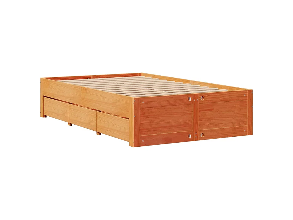 Cama com estante sem colchão 135x190 cm pinho maciço