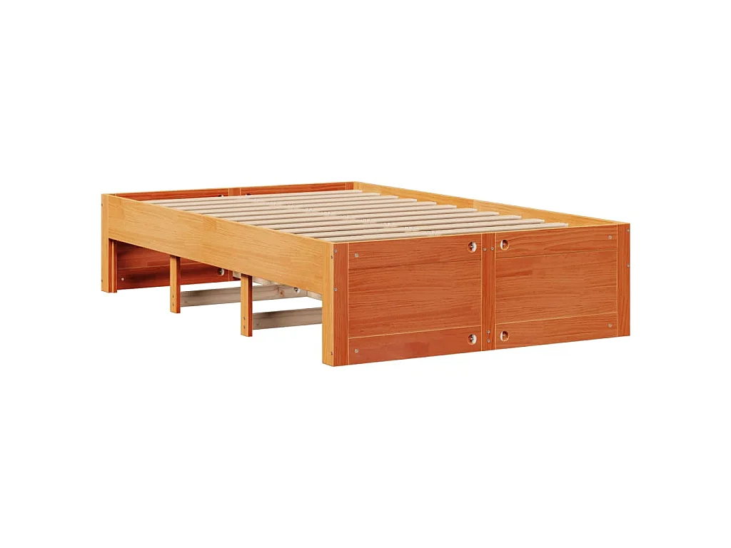 Cama com estante sem colchão 135x190 cm pinho maciço