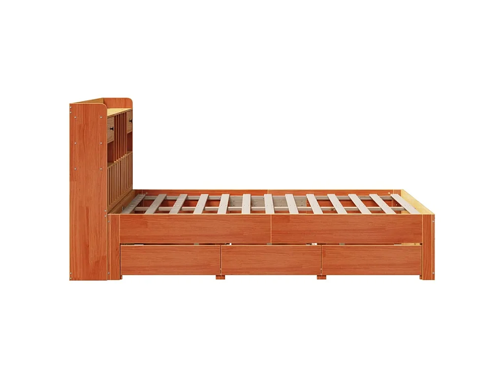 Cama com estante sem colchão 135x190 cm pinho maciço
