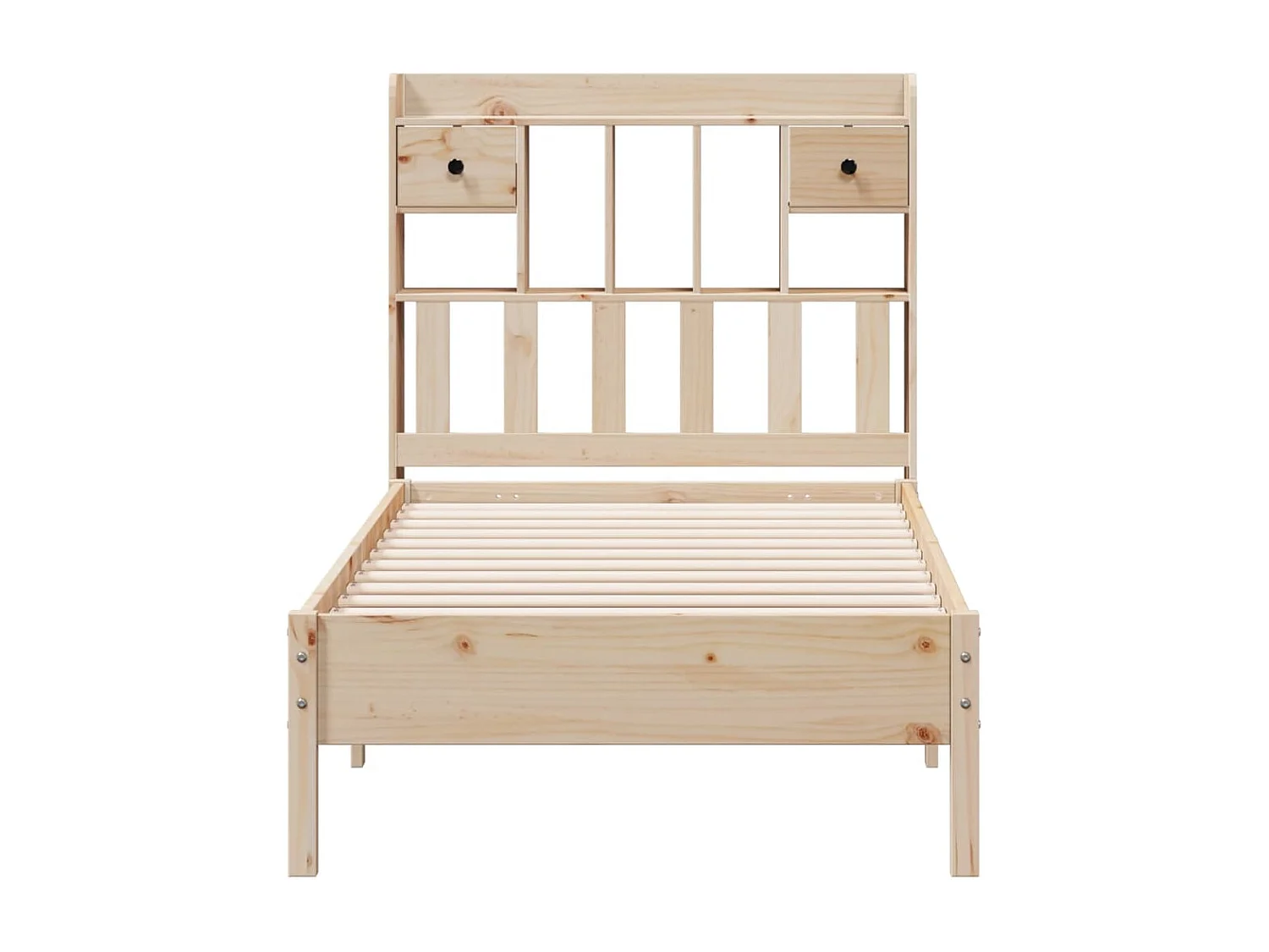 Cama con estantería sin colchón madera maciza de pino 90x190 cm
