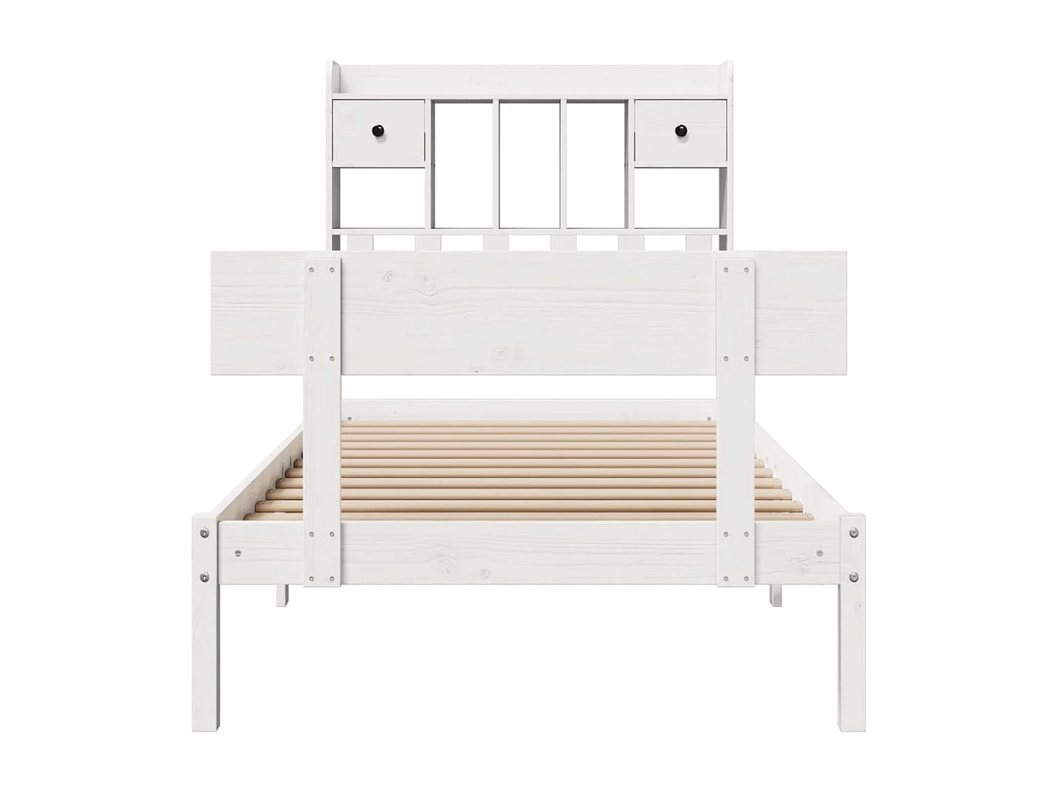 Cama con estantería sin colchón madera maciza de pino 90x190 cm