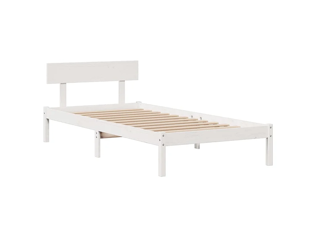 Cama con estantería sin colchón madera maciza de pino 90x190 cm