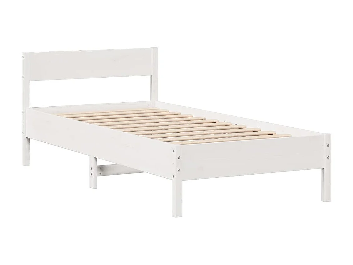 Cama com estante sem colchão 90x190 cm pinho maciço branco