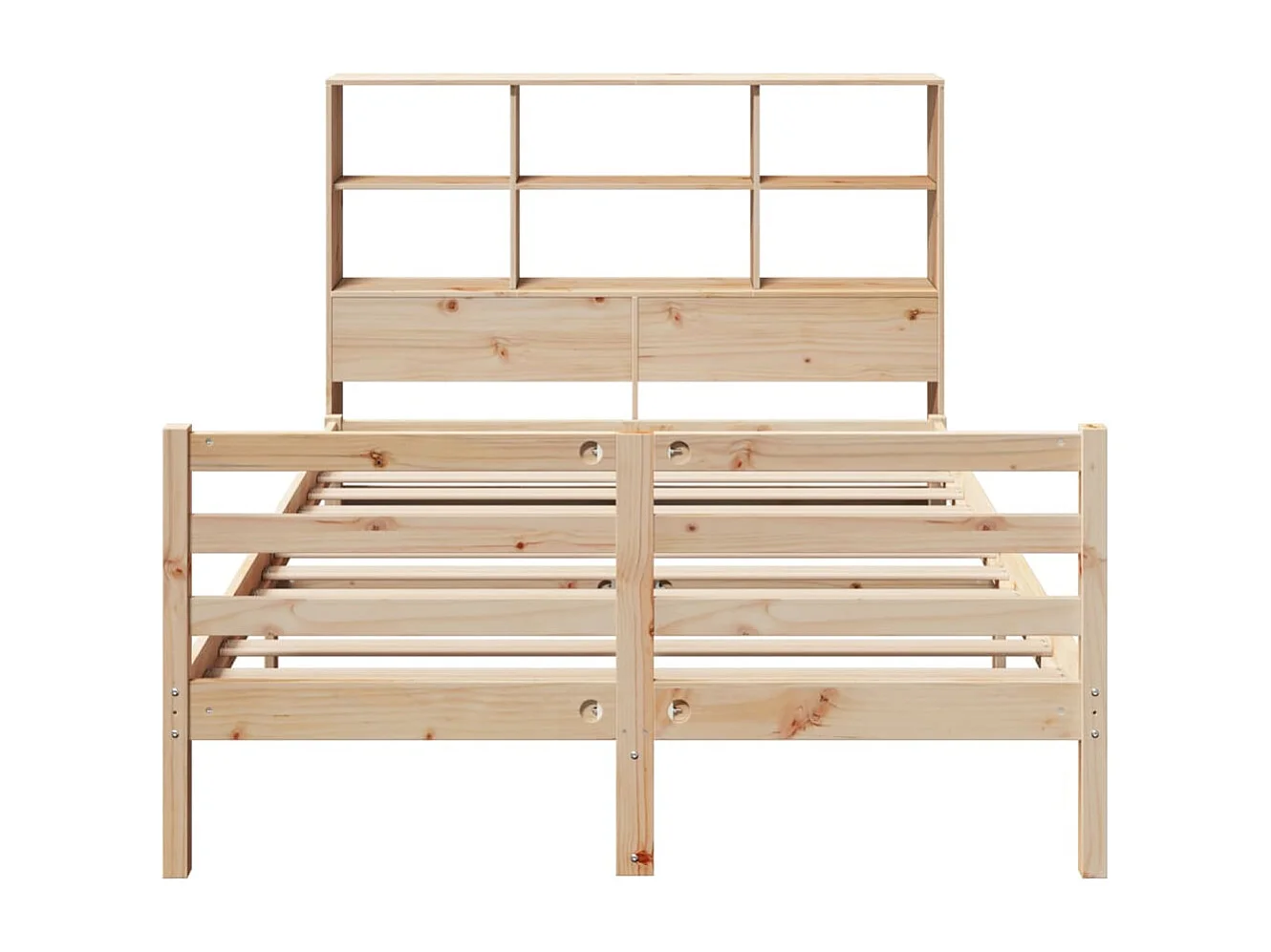 Massivholzbett mit Regal ohne Matratze 135x190 cm Kiefernholz