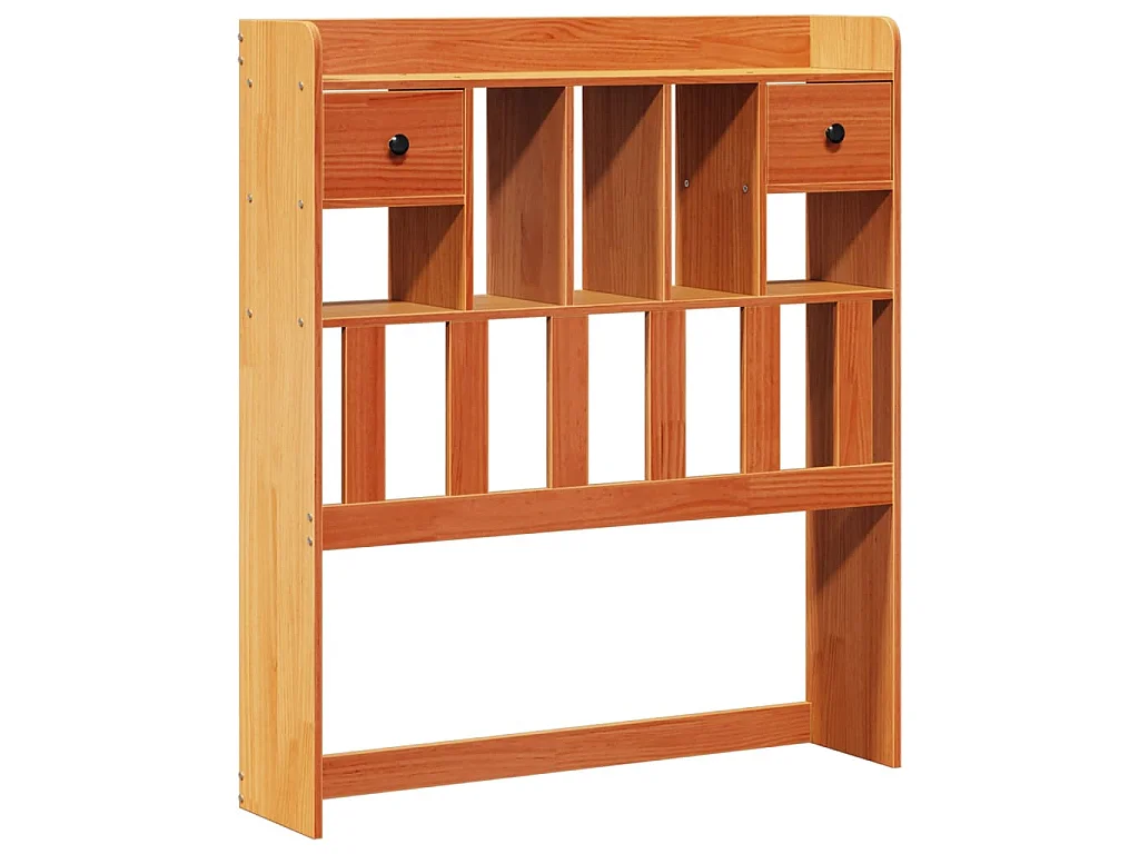 Letto Libreria senza Materasso Marrone Cera 75x190 cm in Pino