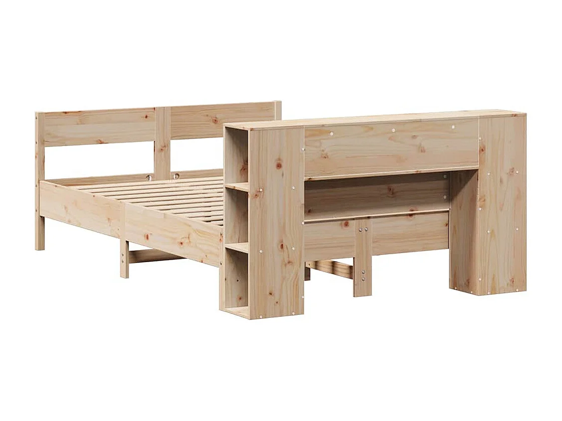Bücherregalbett ohne Matratze 120x200 cm Massivholz Kiefer