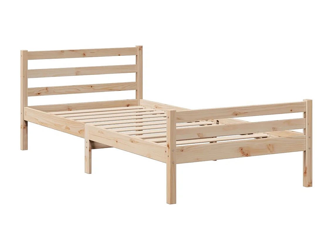 Bed met boekenkast zonder matras massief grenenhout 90x200 cm