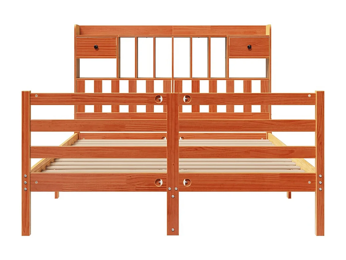 Cama com estante sem colchão 150x200 cm pinho maciço
