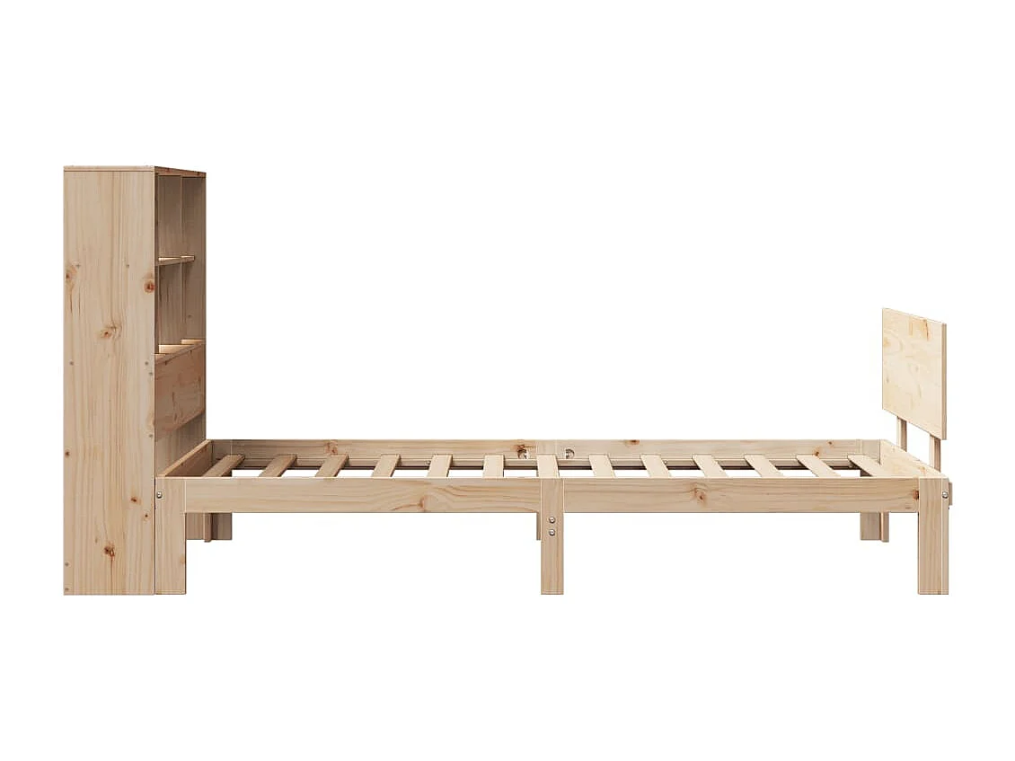 Letto Libreria senza Materasso 90x190 cm Legno Massello Pino