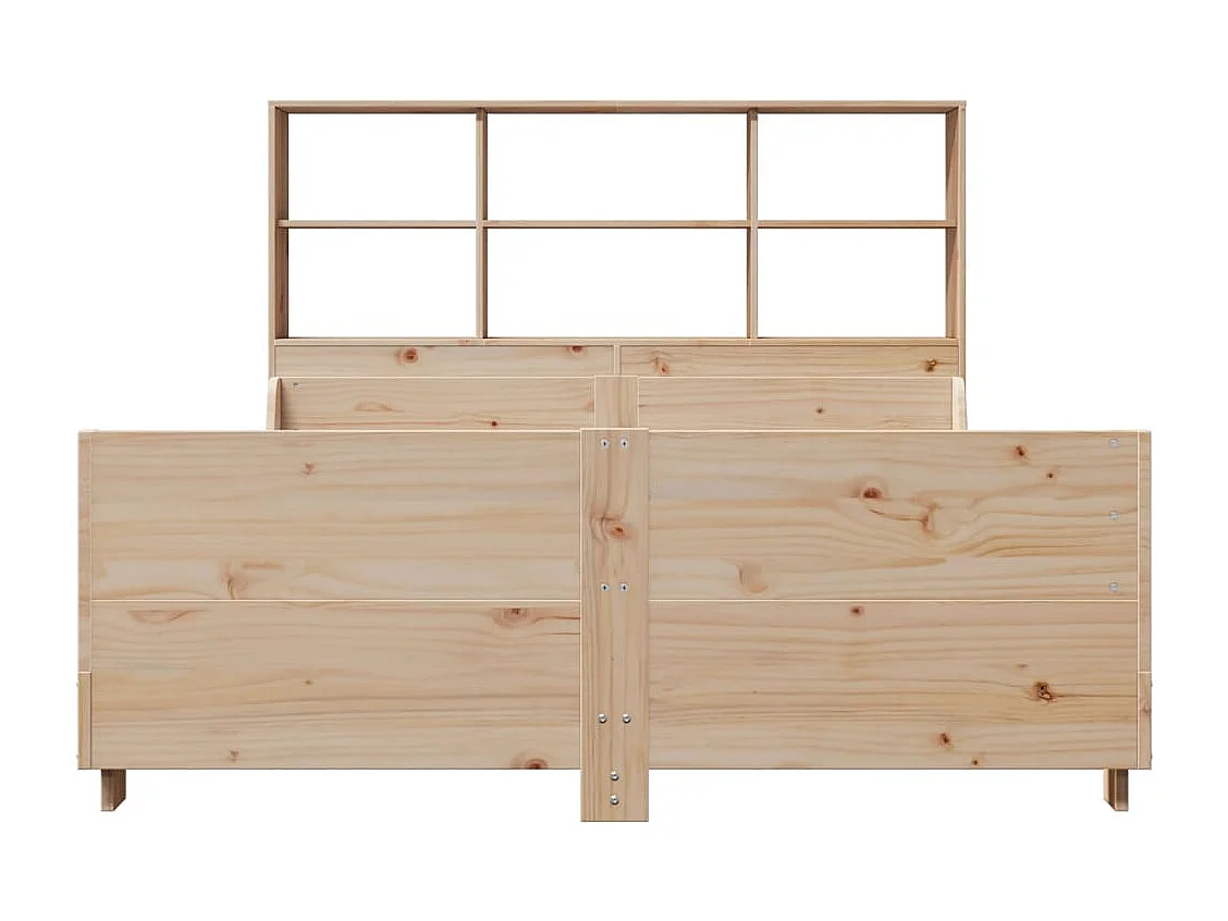 Massivholzbett mit Regal ohne Matratze 140x200 cm