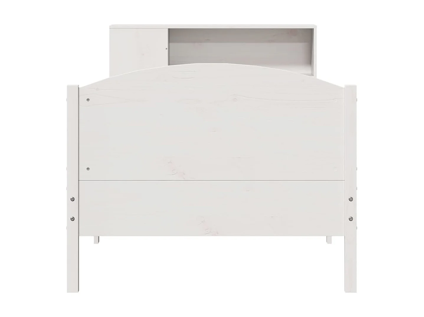Cama com estante sem colchão 75x190 cm pinho maciço branco