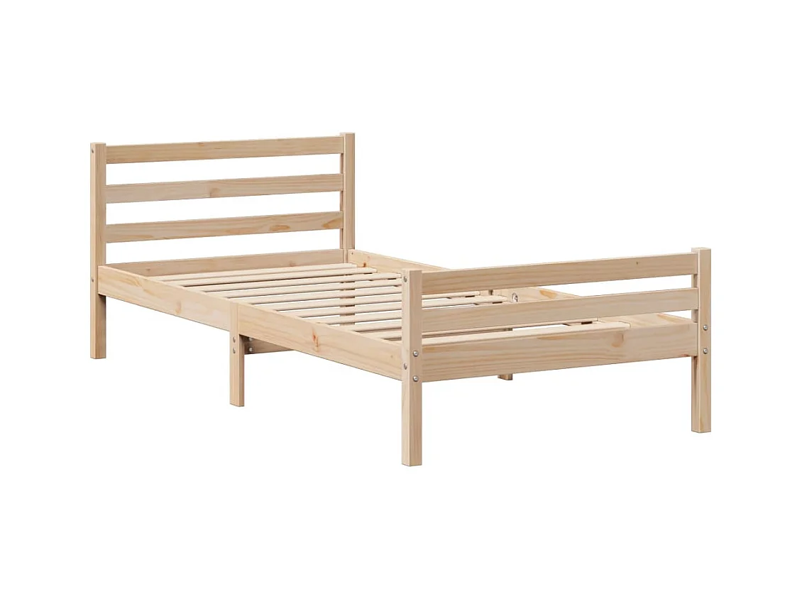 Lit bibliothèque sans matelas 100x200 cm bois massif de pin