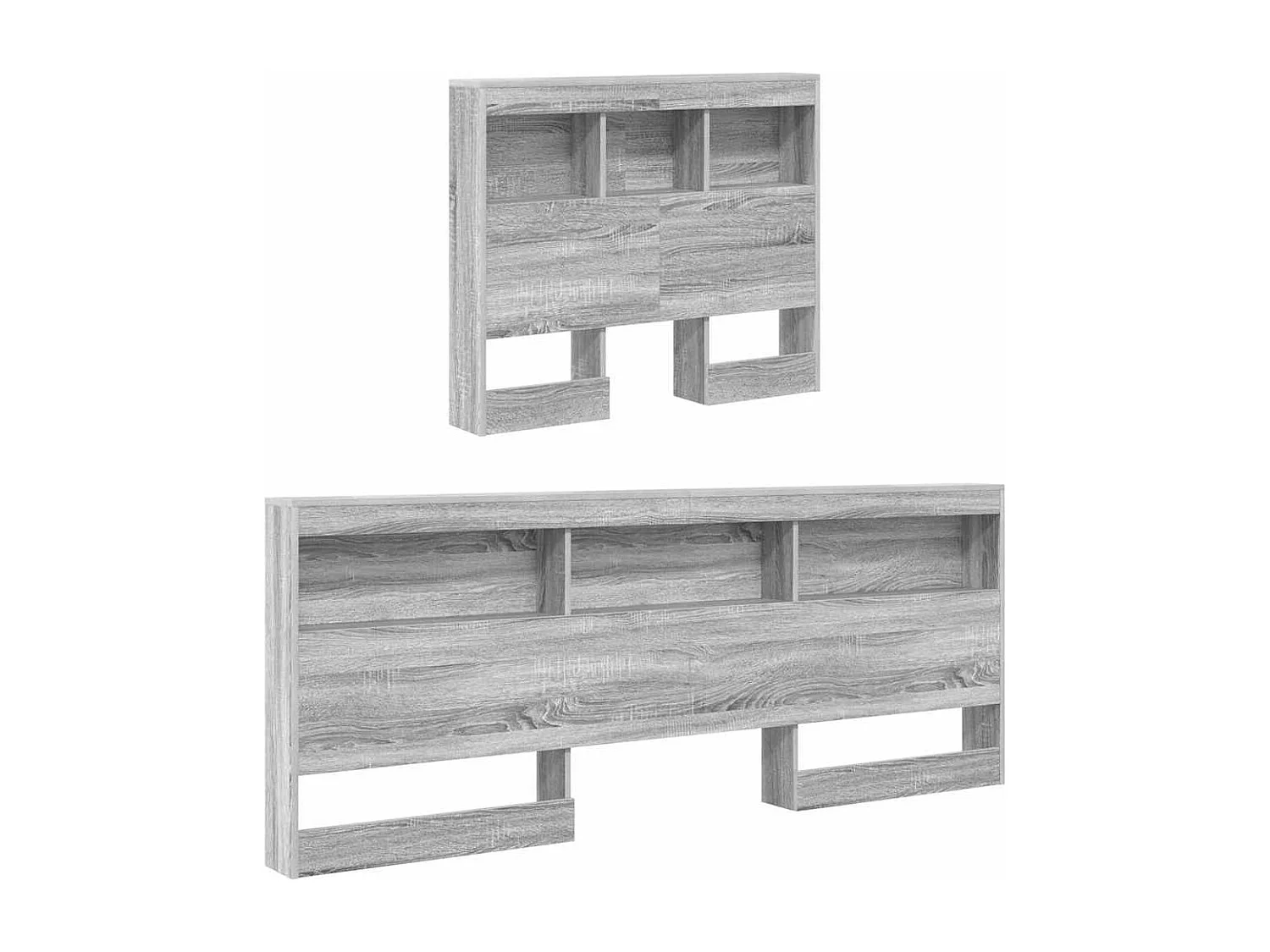 Cama com Estante Sonoma cinzento 75 x 190 cm Madeira processada