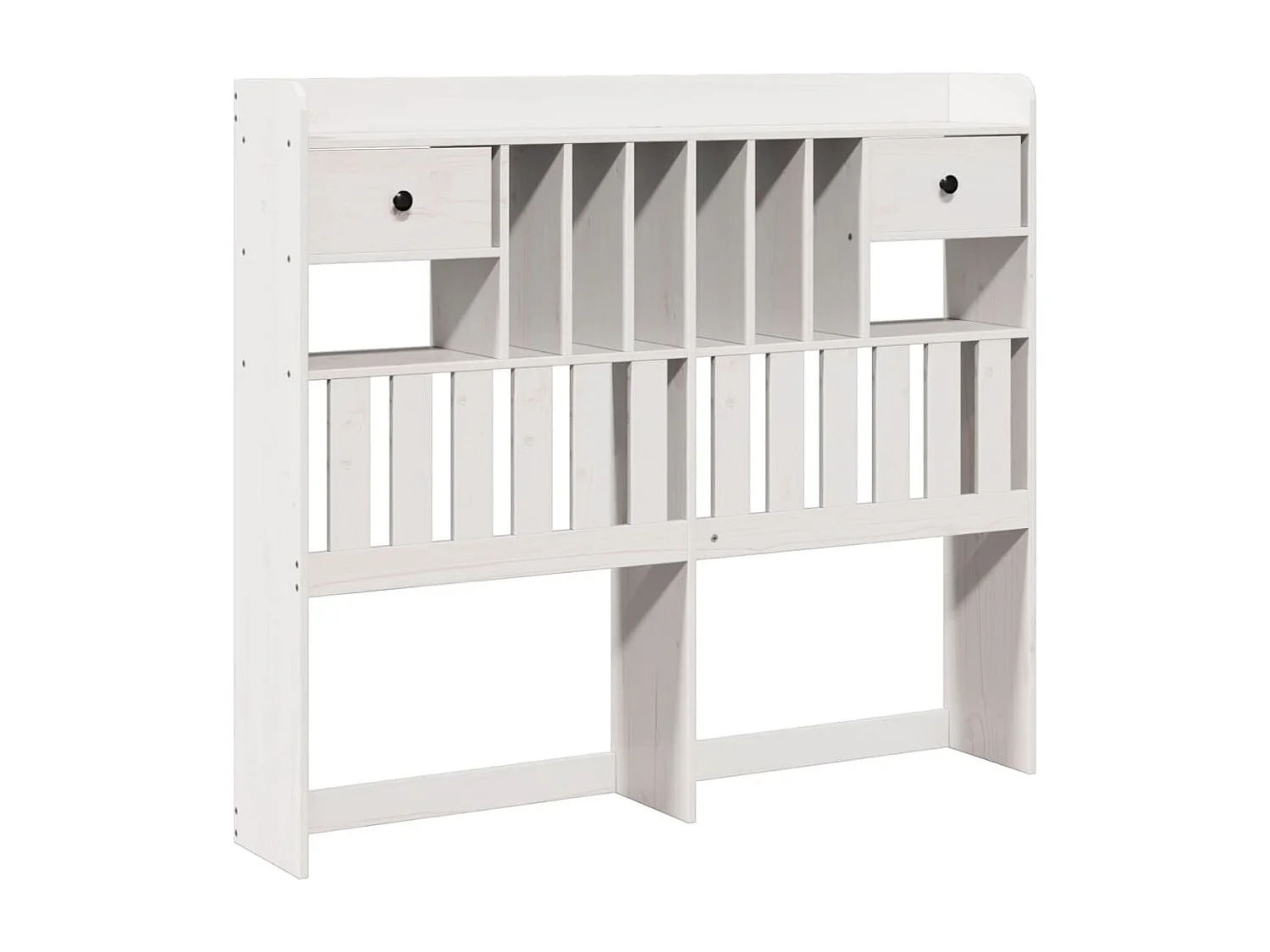 Lit bibliothèque sans matelas blanc 160x200 cm bois pin massif