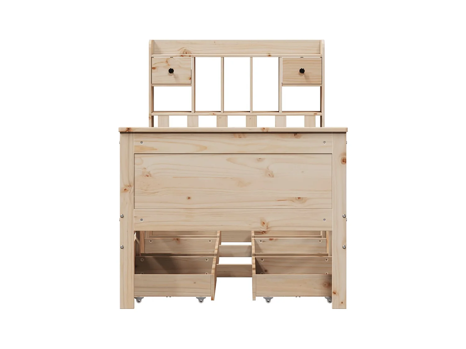 Lit bibliothèque sans matelas 75x190 cm bois de pin massif