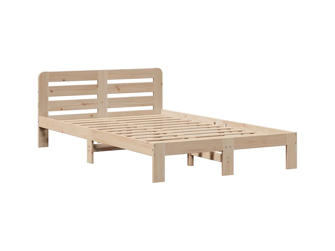 Cama con estantería sin colchón madera maciza de pino 135x190cm