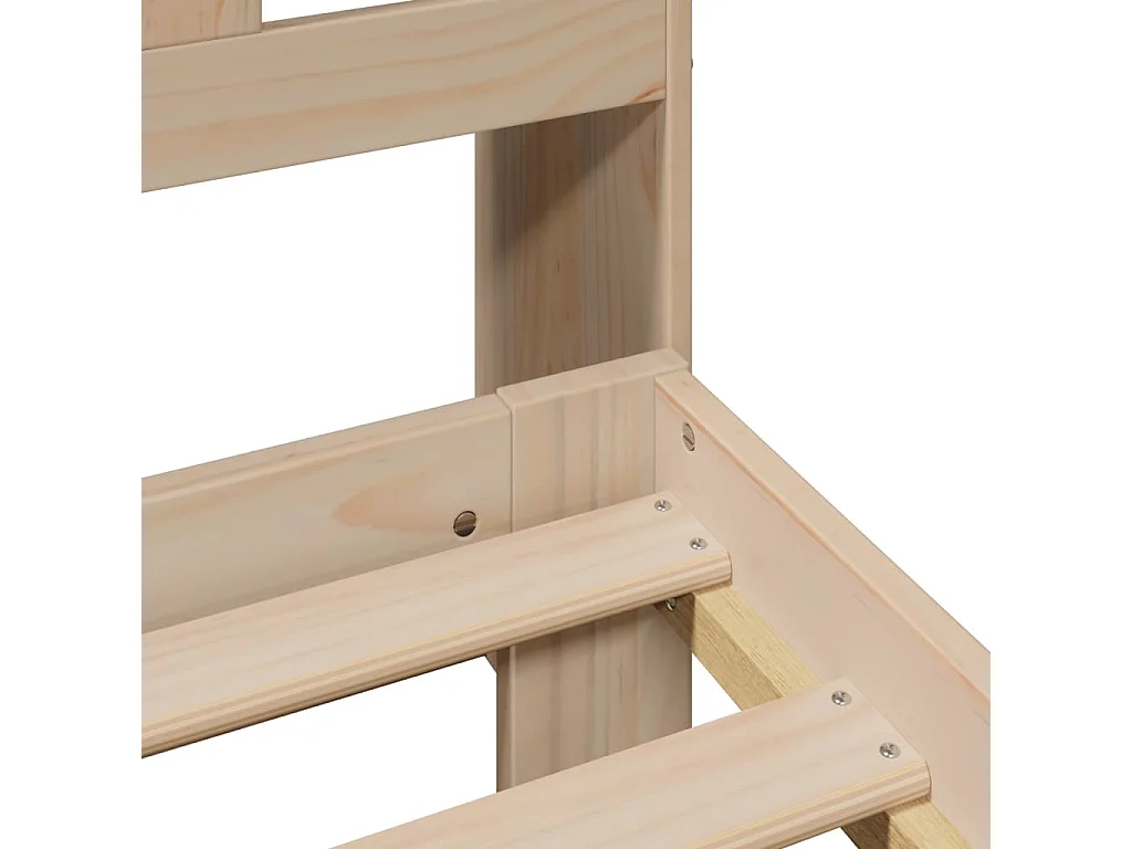 Cama con estantería sin colchón madera maciza de pino 135x190cm