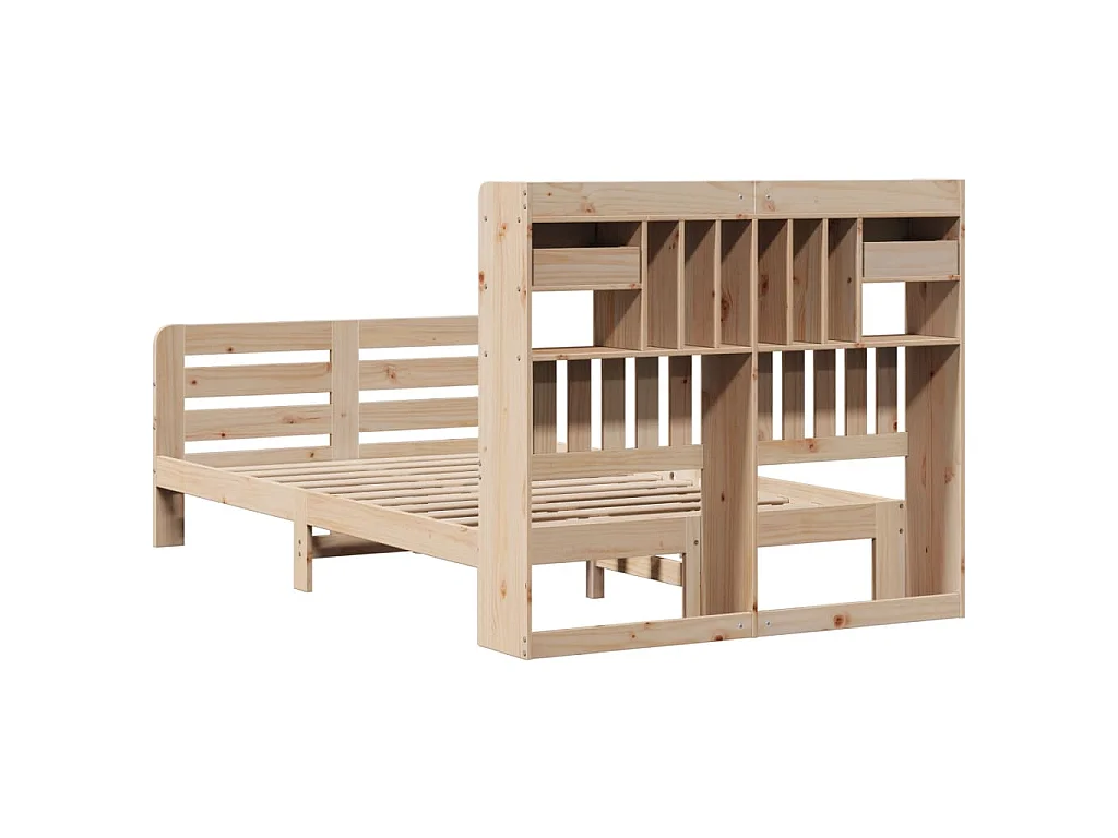 Cama com estante sem colchão 135x190 cm pinho maciço