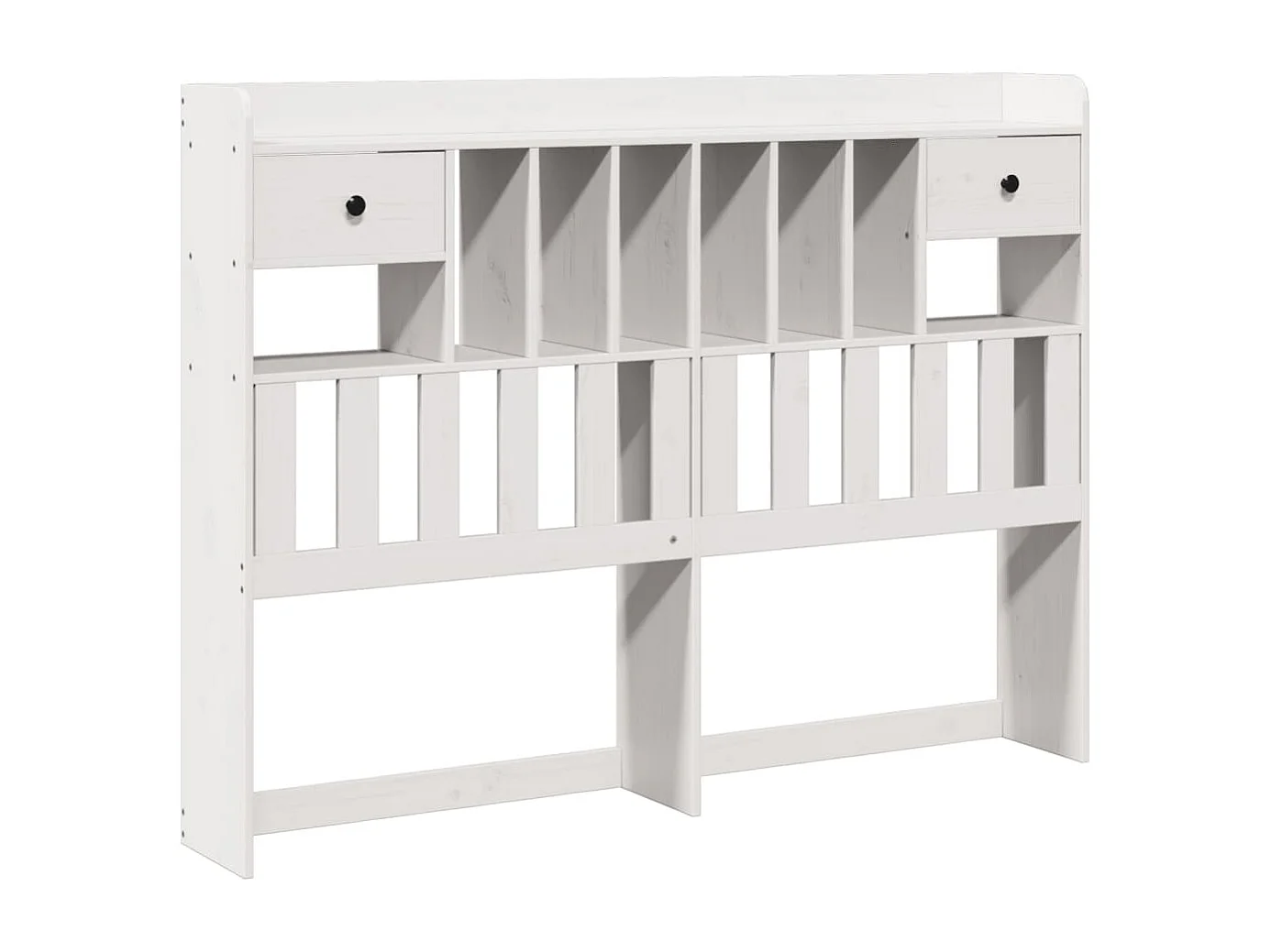 Lit bibliothèque sans matelas blanc 150x200 cm bois pin massif