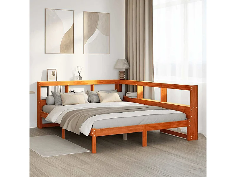 Cama com estante sem colchão 160x200 cm pinho maciço