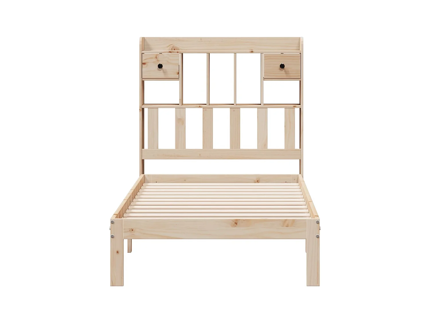 Lit bibliothèque sans matelas 90x190 cm bois de pin massif