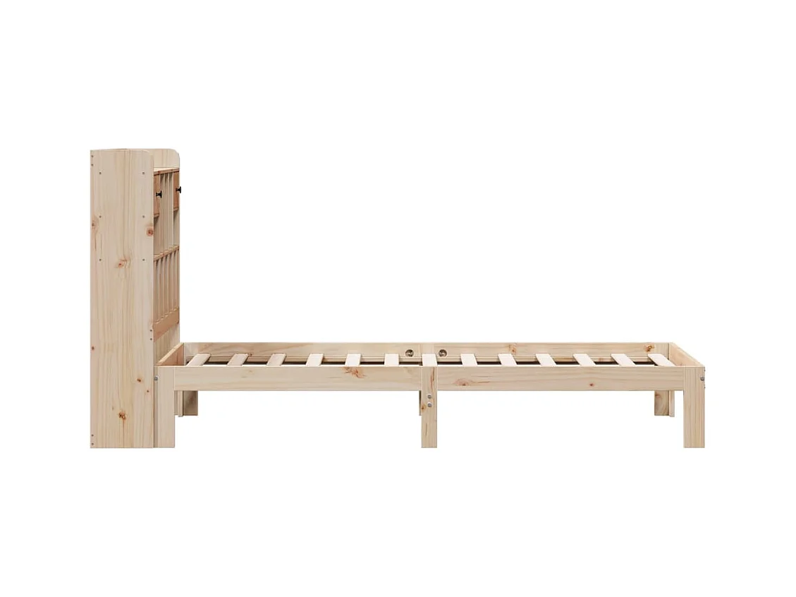 Lit bibliothèque sans matelas 90x190 cm bois de pin massif