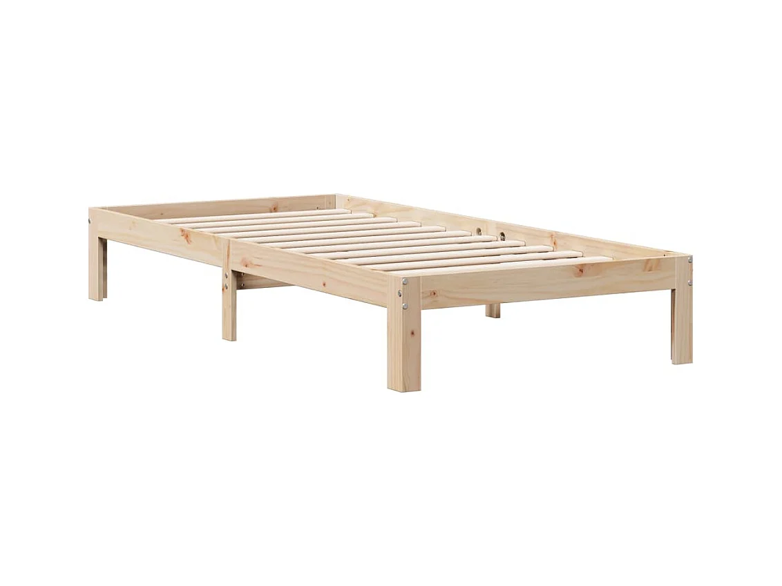 Lit bibliothèque sans matelas 90x190 cm bois de pin massif