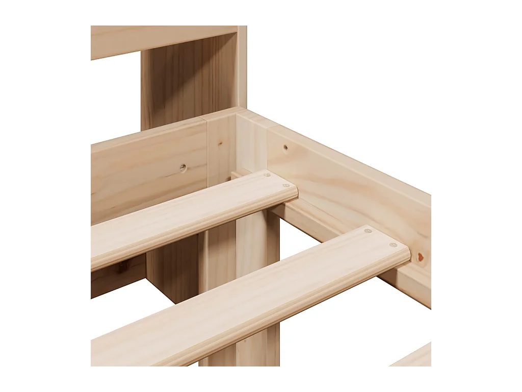 Lit bibliothèque sans matelas 90x190 cm bois de pin massif